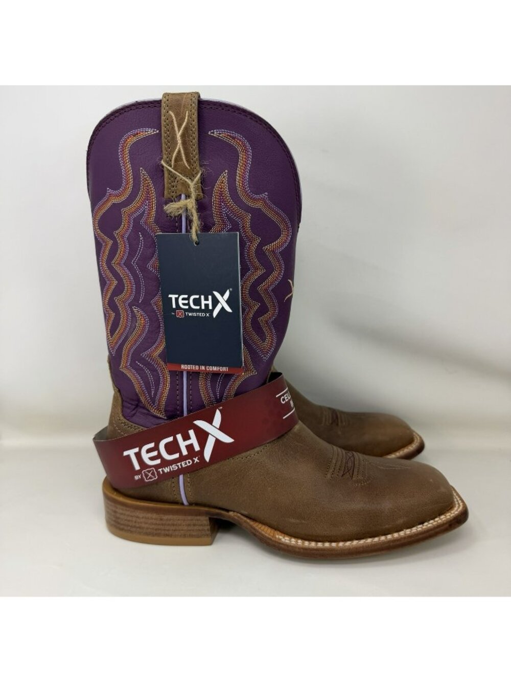 Twisted X  11" Tech X Square Toe Cowboy Boots Purple Brown Women’s Size 7 B